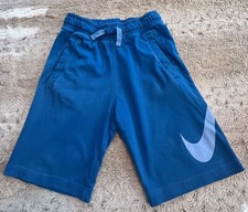Nike Tech Fleece Shorts Youth Medium Blue Swoosh Logo Sweat Shorts Casual Boys