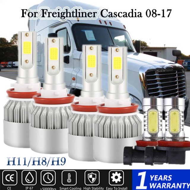 White LED Headlight Bulbs+Fog Light Kit total 120000lm For Freightliner