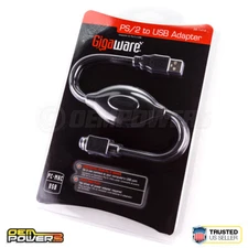 Gigaware PS/2 Female to USB Port Adapter MAC/PC Compatible For Keyboard Mouse