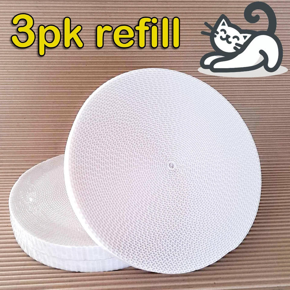 Cat Scratcher Replacement Pads, Stylish White 3 pk, Fit Turbo & Star Chaser Toys - Image 2 of 4