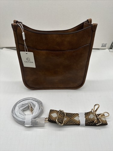Women's Shoulder Handbags Fashion Vegan Leather Crossbody Bag Ca01-brown - Picture 3 of 5