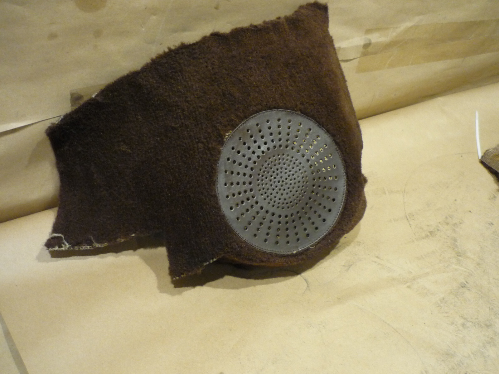 Ferrari Testarossa - Left Front Side Speaker Cover Carpet (Brown) -P/N 61550700
