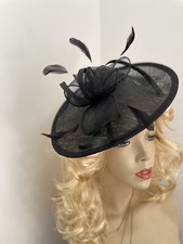 NEW Black Fascinator Wedding Saucer Hat Ascot Formal Ladies Womens Hatinator