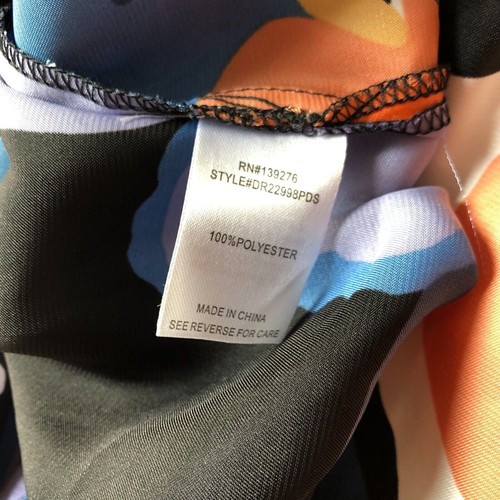 Blusa DR2 Mujer M Multicolor Floral Cuello Manga Corta Abotonada Top Nueva con Etiquetas - Imagen 9 de 11