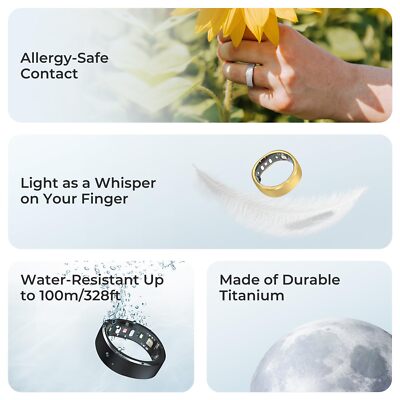 RingConn Gen 1 Smart Ring for Women / Men No App Subscription Pale