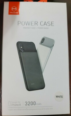 McDodo Power Protective Case + Power Bank 3200 mAh White Design for Iphone X