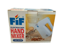 FiF Mix Handmixer Schneebesen Knethaken Handrührgerät Küchenmixer weiß