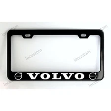 VOLVO Black License Plate Frame, Custom Made of Powder Coated Metal