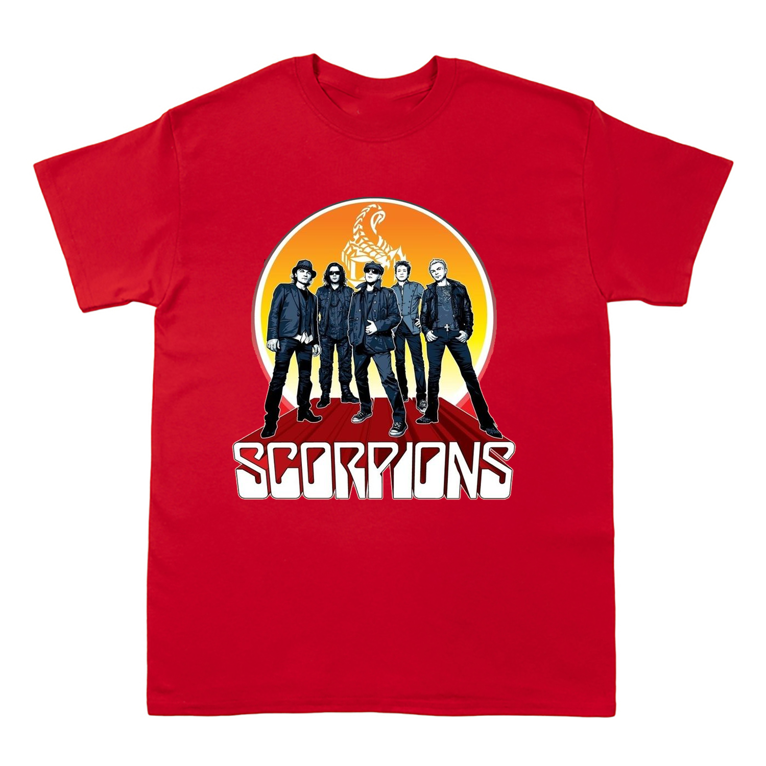 NEW Scorpions Band Short Sleeve Cotton Red All Size Shirt  TT1458