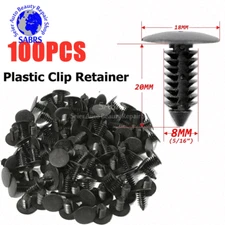 100x 8mm Bumper Clips Auto Car Hole Plastic Rivets Fastener Fender Push Pin NEW