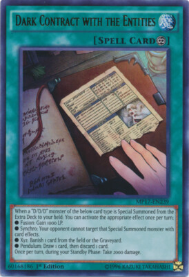 YGO-3x-Near Mint-Dark Contract with the Entities - MP17-EN239 - Ultra Rare - 1st