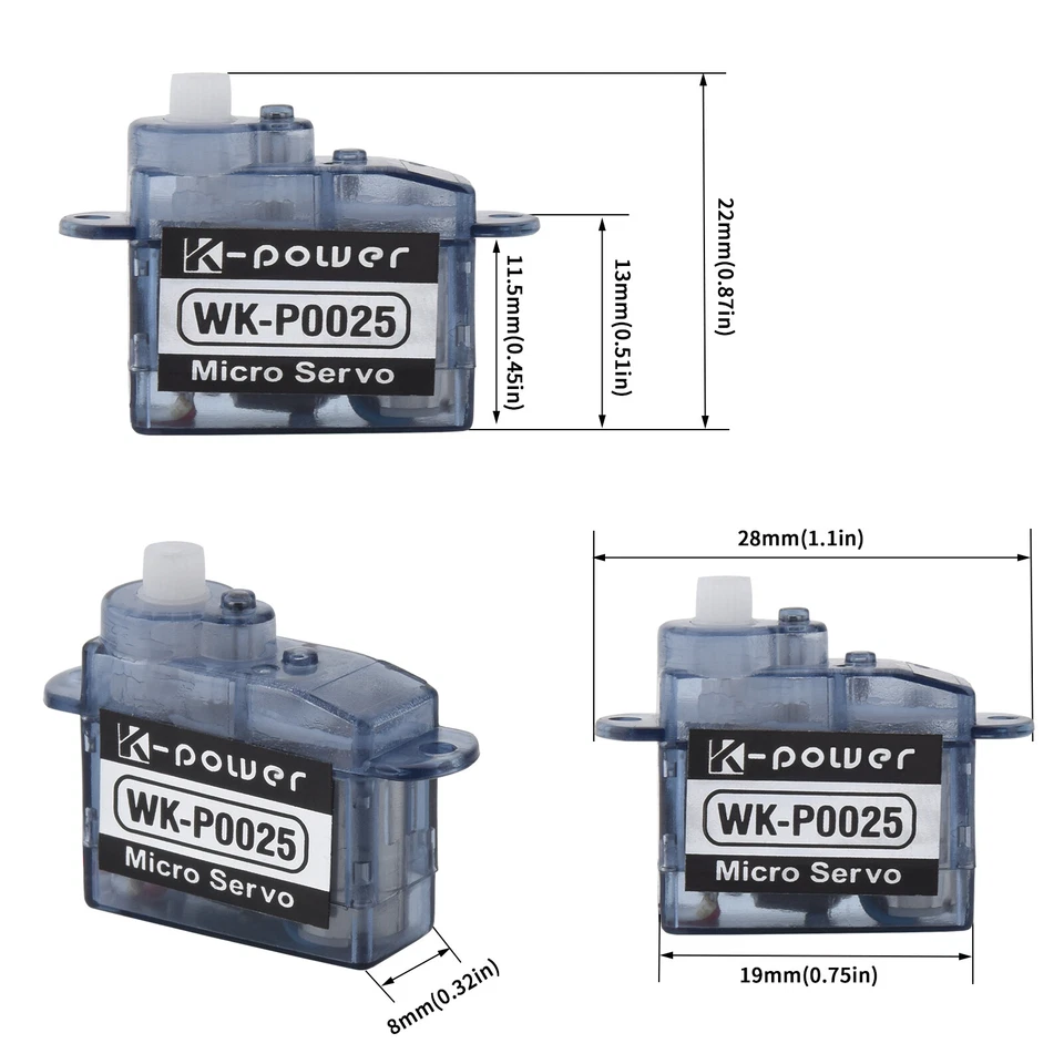 10pcs K-power P0025 2.5G High Speed Coreless Micro Servo for RC Airplane Hobbies - Image 2 of 4