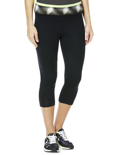 F\u0026F ACTIVE LADIES BLACK CROPPED 