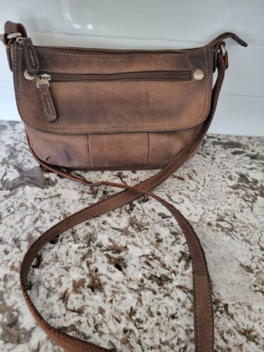 Fossil Brown Cognac Leather  Crossbody Bag