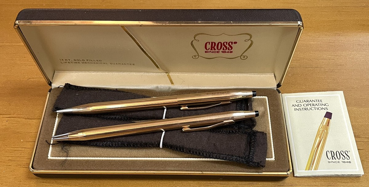 Rolled Gold Cross 14k Gold Pen And Pencil Set Cross Pen And Pencil