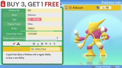   Shiny Alakazam   Pokemon Brilliant Diamond Shining Pearl 6IV BDSP