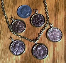Ancient Roman Coin Necklace Pendant Jewelry Cabachon Locket Base Roman Coin