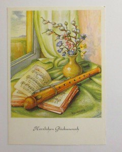 Anniversaire Flute Partitions Fleurs Nature Morte 1950 I Schricker Ebay Anniversaire Flute Partitions Fleurs Nature Morte 1950 I Schricker Ebay
