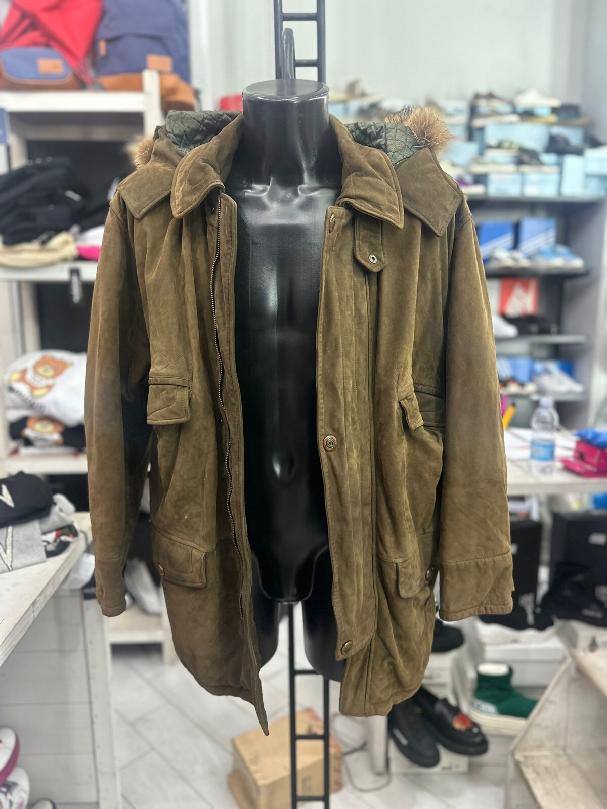 Vintage Brown Warmskin Leather Jacket for Men Size 50 LLV367