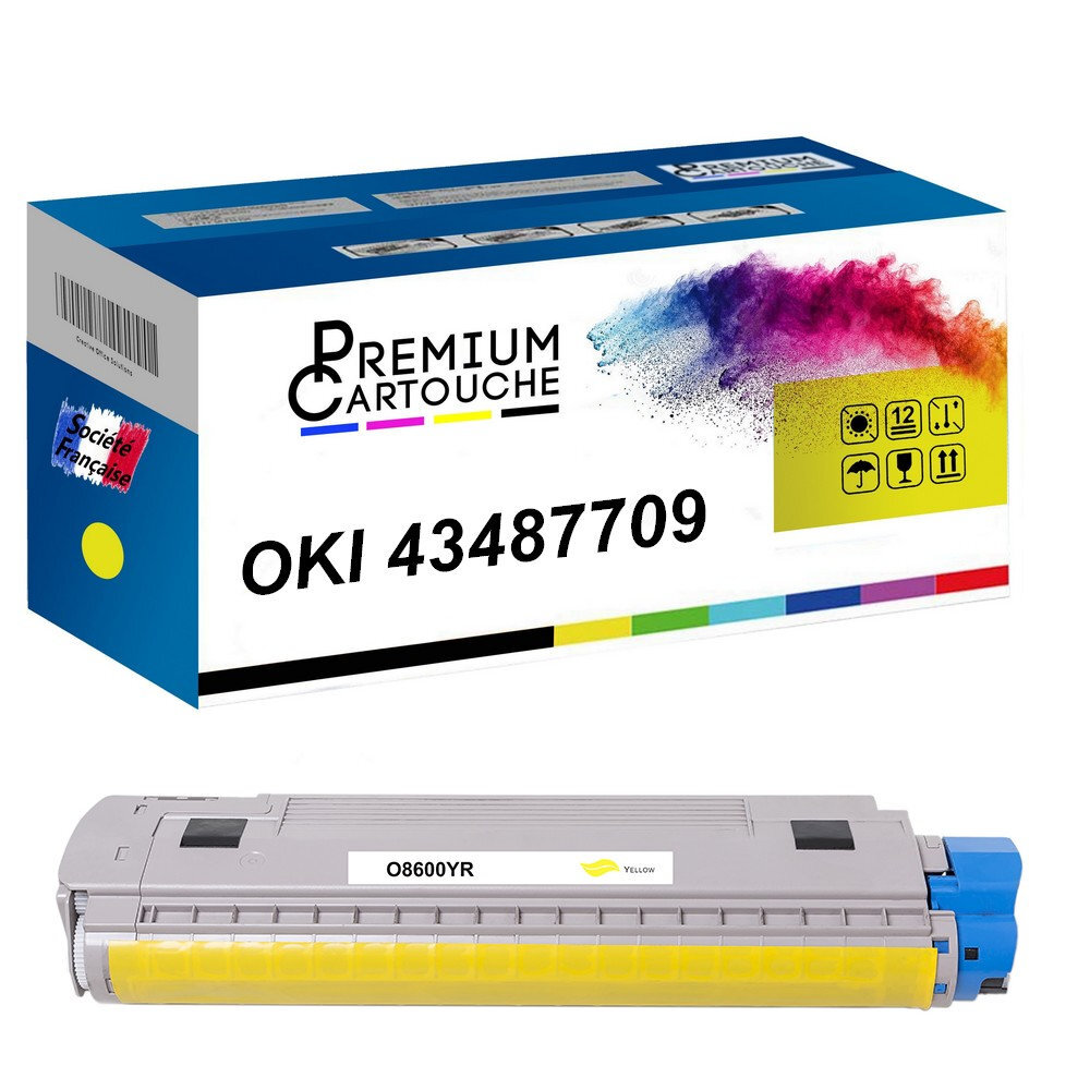 Toner jaune 43487709 premium pour des impressions éclatantes sur OKI