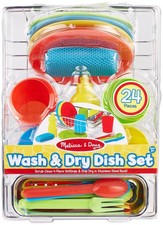 Melissa  Doug Let's Play House Wash  Dry Dish Set- - MD4282