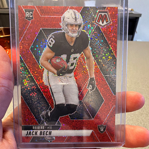 Panini Mosaic Football 2025 Jack Bech Las Vegas Raiders RC Red Sparkle #349