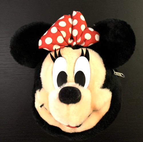 Vintage 6.5” Mickeys Stuff For Kids Minnie Mouse Plush Purse Coin Bag Keychain