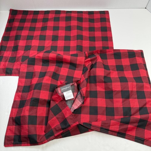 Eddie Bauer Full Queen Comforter & Sham (2) Mountain Plaid Red/Black 100% Cotto - Picture 9 of 12