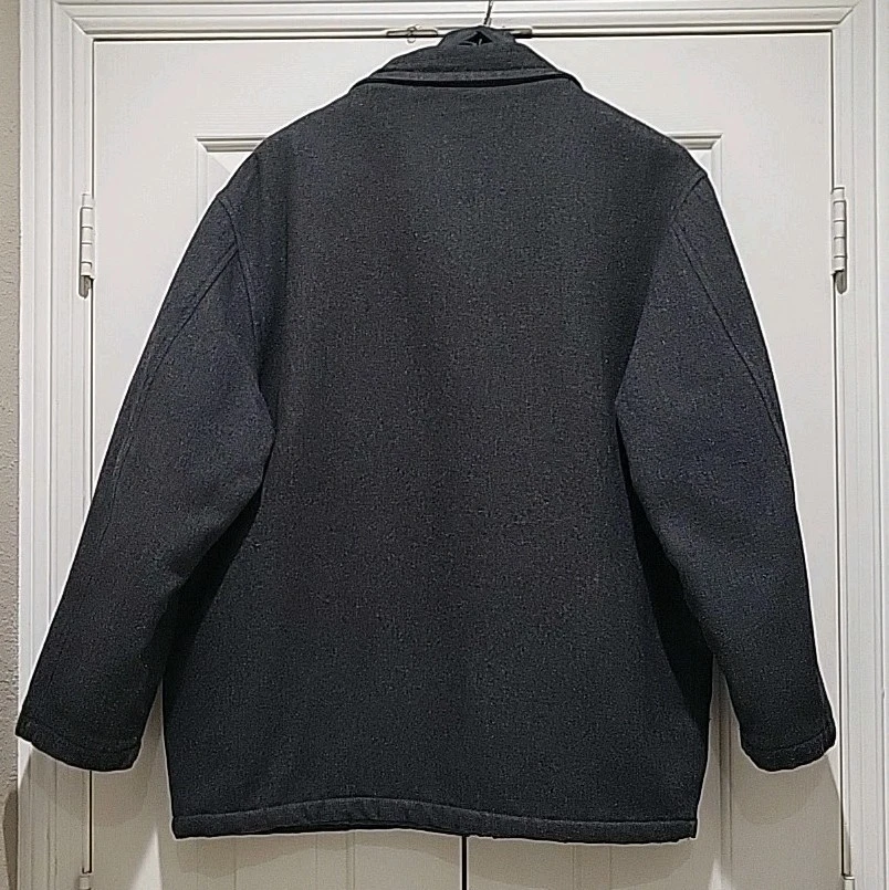 Chaqueta Abrigo Lost & Found Mezcla Lana Acolchada Trabajo Tareas Gris Para Hombre Grande con Extras Foto 3 de 4