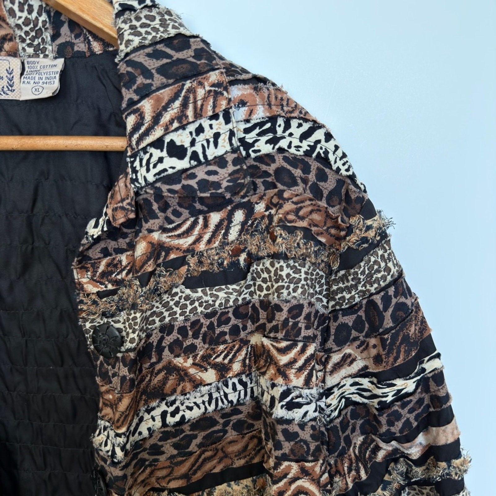 New Direction Patchwork Animal Print Quilted Jack… - image 3