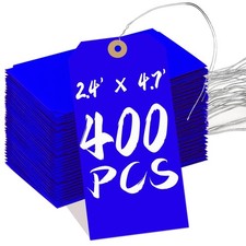 Blue Shipping Tags, 4 3/4 x 2 3/8 inches Label Hang Tags with Reinforced Hole...