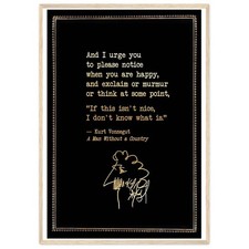 Kurt Vonnegut Quote Gold Foil Print Book Lovers Gifts Inspirational Wall Art Lit