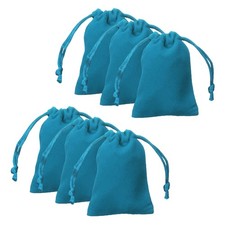 20pcs Velvet Gift Bags 2" x 2.8" Drawstring Jewelry Pouches Lake Blue