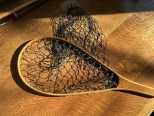 Vintage 20 Inch Inlaid Wood Fish Net