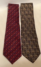 2 Vintage 1980  s Geoffrey Beene Designer Colorful 100 Silk Ties  