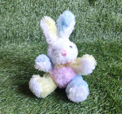 Dan Dee Collectors Choice Bunny Rabbit Plush Animal 7 Inch Pastel Color Block