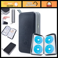 96 Capacity CD Case - Hard Plastic Organizer Wallet for Car Home Storage
