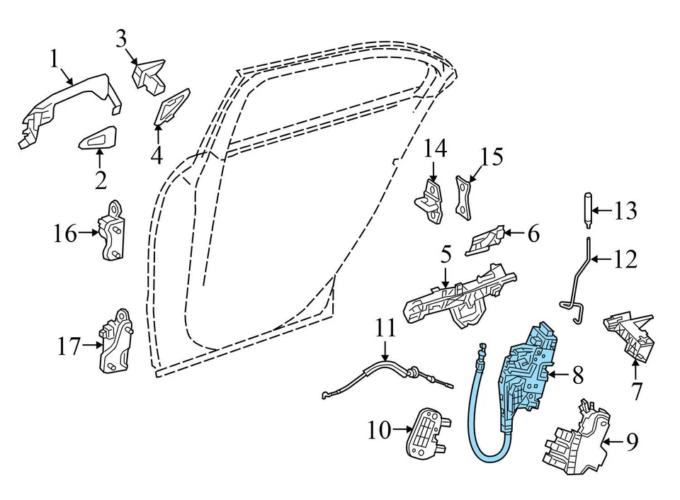 MERCEDES-BENZ E350 2010-2016 - Actuador de cierre / cierre de puerta trasera izquierda 2047302935 Foto 4 de 4
