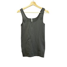 skinnytees Womens Seamless Scoop Neck Tank Top Charcoal Gray One Size Base Layer