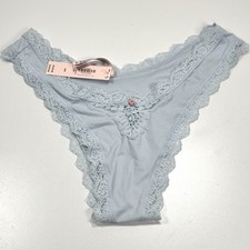 Victoria's Secret Dream Angels Brazilian Cheeky Panty Medium Blue Lace Trim