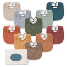 10 PCS Muslin Baby Bibs Soft Cotton Bandana Drooling Teething Newborn Infant