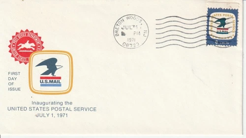 1396 Postal Service July 1 1971 FDC First Day Breton Woods New Jersey