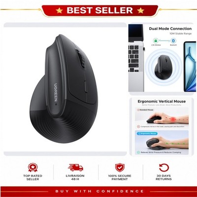 UGREEN Ergonomic Vertical Wireless Mouse Bluetooth 5-Button 4000 DPI