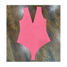 Free People Pink One Piece Bodysuit Solid Pattern Size M Women FP181214