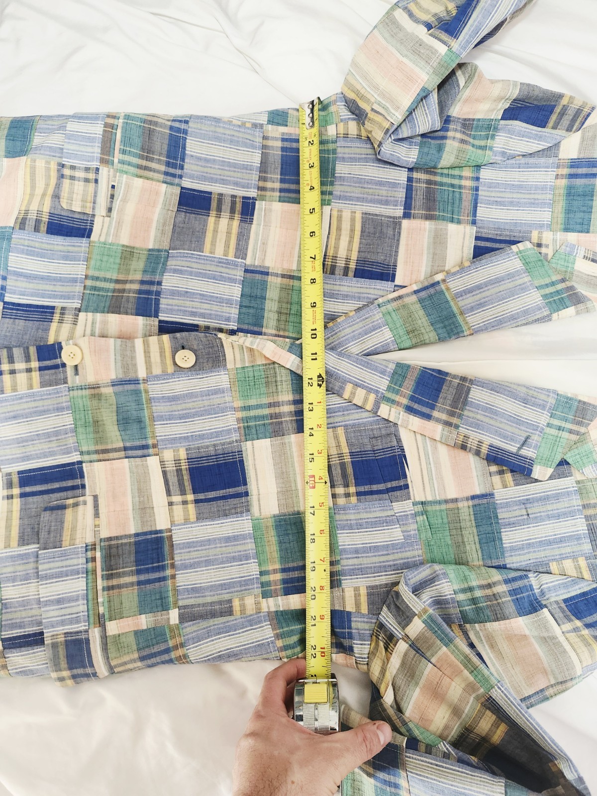 HICKEY FREEMAN Patchwork Blazer Jacket Plaid Madr… - image 5