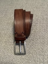 Vintage Polo Ralph Lauren Distressed Leather Belt 38/83 Pewter Buckle England