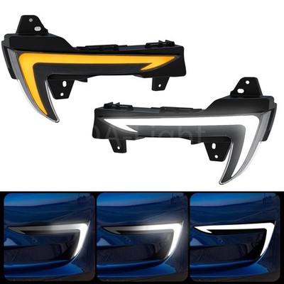 LED Daytime Running Fog Lights For 2017-21 22 23 Tesla Model 3 Turn Signal Lamps