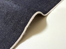 13.3 oz indigo "kibata" denim fabric with pink selvage by the yard, Japanese