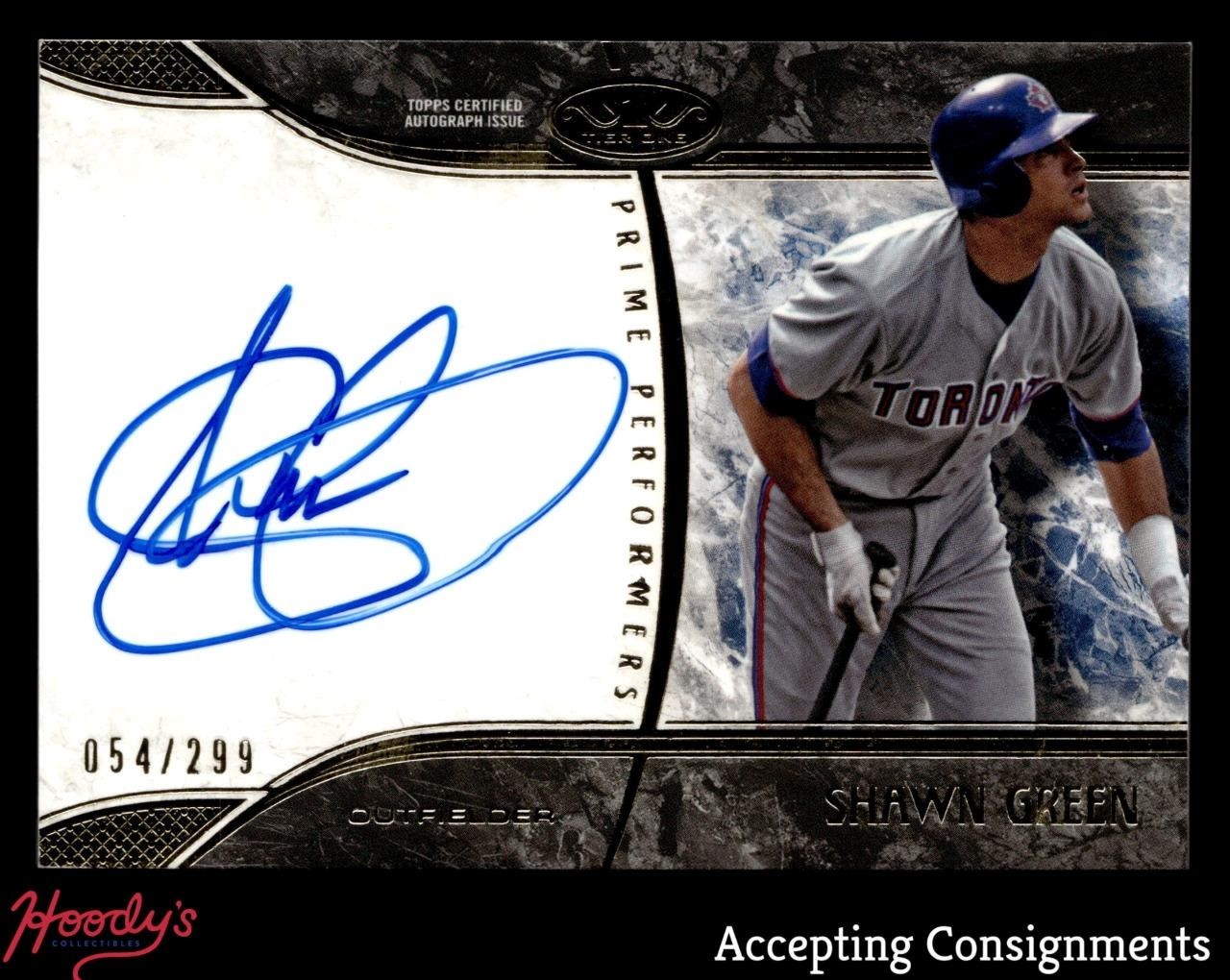 2016 Topps Tier One Prime Performers Shawn Green AUTO 054/299 BLUE JAYS