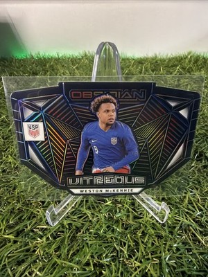 Weston McKennie 2023-24 Obsidian Vitreous Red Crystals /30 USA SP